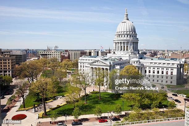 usa, wisconsin, madison, state capitol building - wisconsin stock pictures, royalty-free photos & images