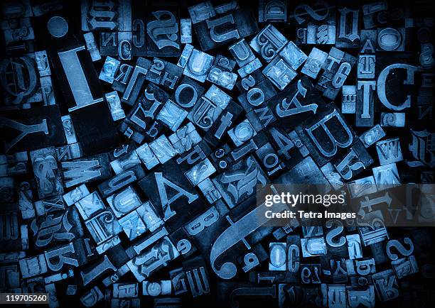 close up of various printing blocks - letterpress stock pictures, royalty-free photos & images