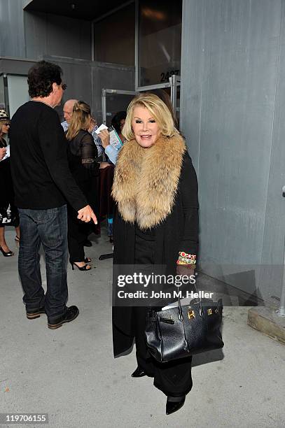 Actress/comedian Joan Rivers attends the opening night of "It Must Be Him" at the Edgemar Center For The Arts on July 23, 2011 in Santa Monica,...