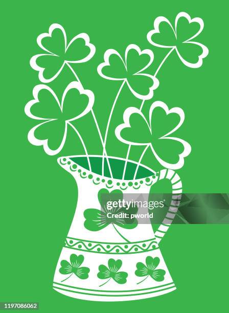 clover background . - hello spring background stock illustrations