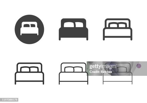 bed icons - multi series - clip art bed stock illustrations