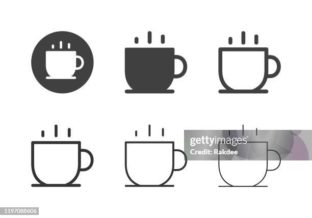 stockillustraties, clipart, cartoons en iconen met hete koffie iconen-multi serie - hot drink