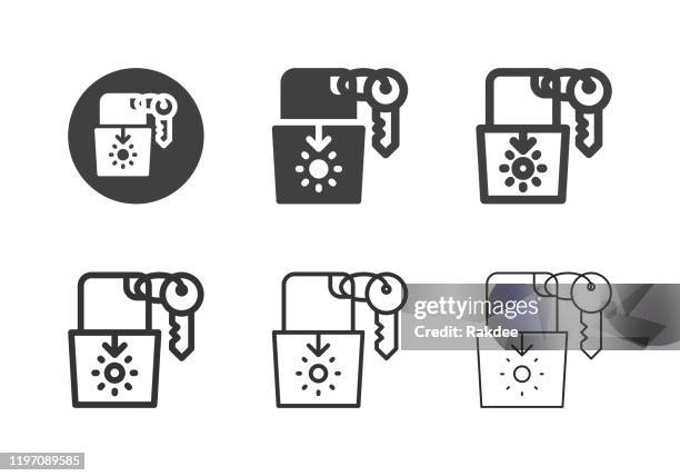key card icons - multi series - enter password stock illustrations