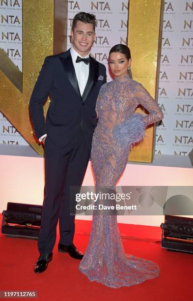 Curtis Pritchard and Maura Higgins attend the National Television Awards 2020 at The O2 Arena on January 28, 2020 in London, England.