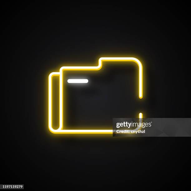 glowing neon effect folder icon. outline symbol collection - folder template stock illustrations