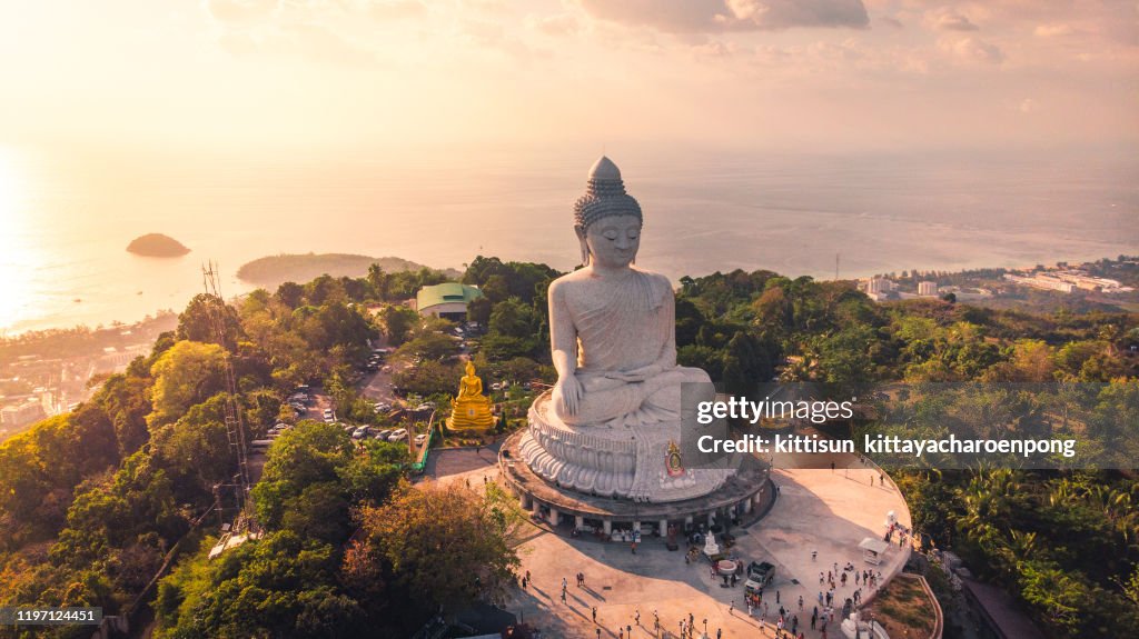 Aerial View Of the beautiful Big Buddha