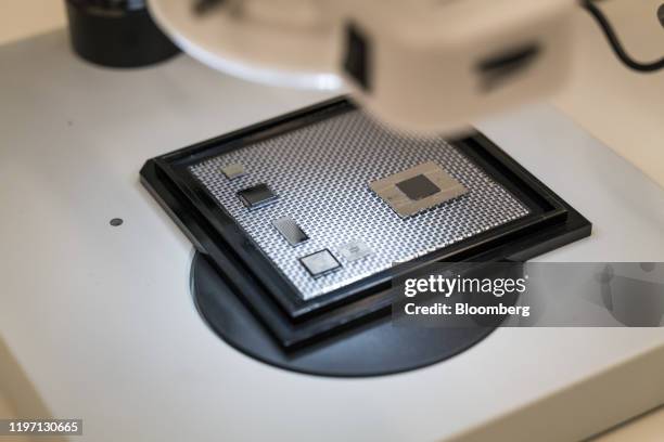 Super conducting quantum processors sit on display during a Google AI event in San Francisco, California, U.S., on Tuesday, Jan. 28, 2020. "AI is one...