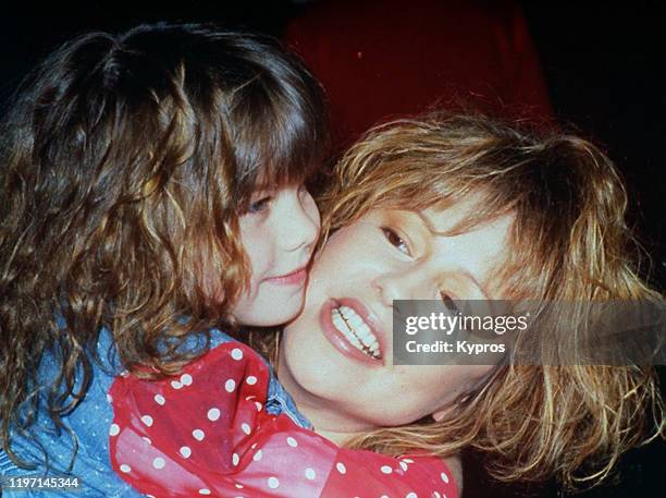 American actress and singer Pia Zadora with her daughter Kady, circa 1990.