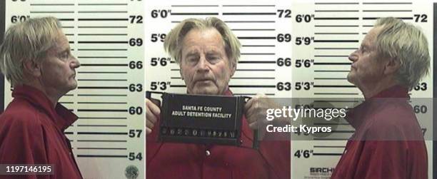 Mug shot of American actor and screenwriter Sam Shepard , following his arrest in Santa Fe, New Mexico for preparing to drive whilst intoxicated, May...