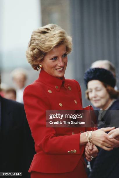 Diana, Princess of Wales during a visit to Derbyshire, UK, 14th June 1990.