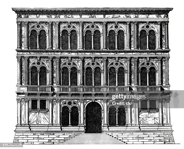 palace vendramin calergi in venice - palace stock illustrations