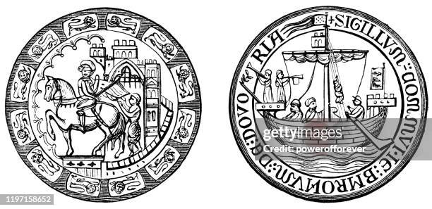 großes siegel von dover - 19. jahrhundert - kent england stock-grafiken, -clipart, -cartoons und -symbole