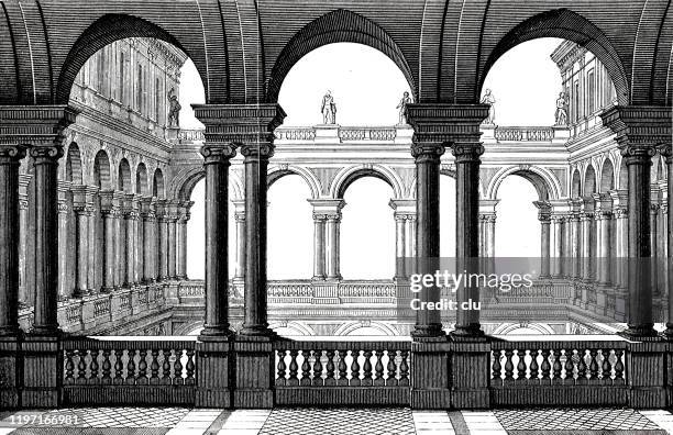 villa borghese in rome, italy - villa borghese stock illustrations