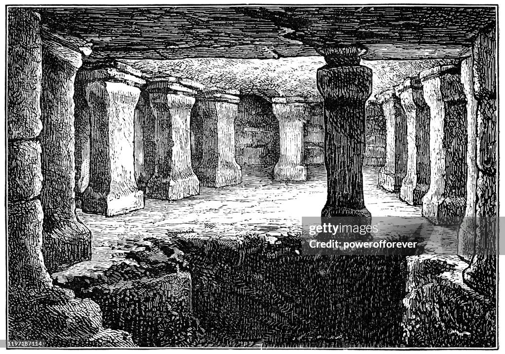 Ancient Roman Hypocaust in Chester, England - 19th Century