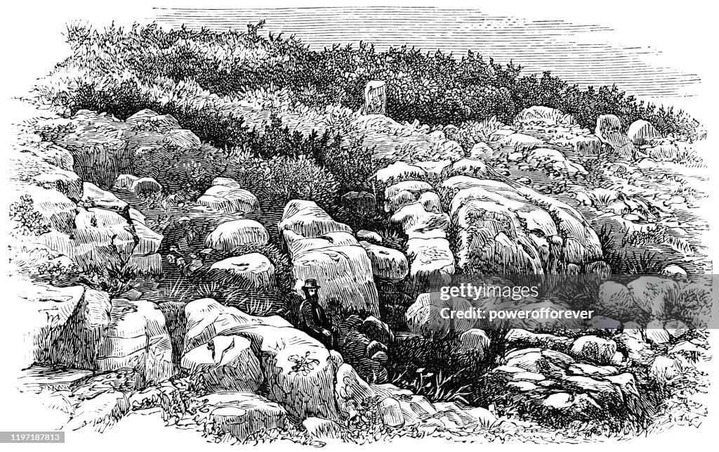 Precambrian Rock Formations at Charnwood Forest in Leicestershire, England - 19th Century