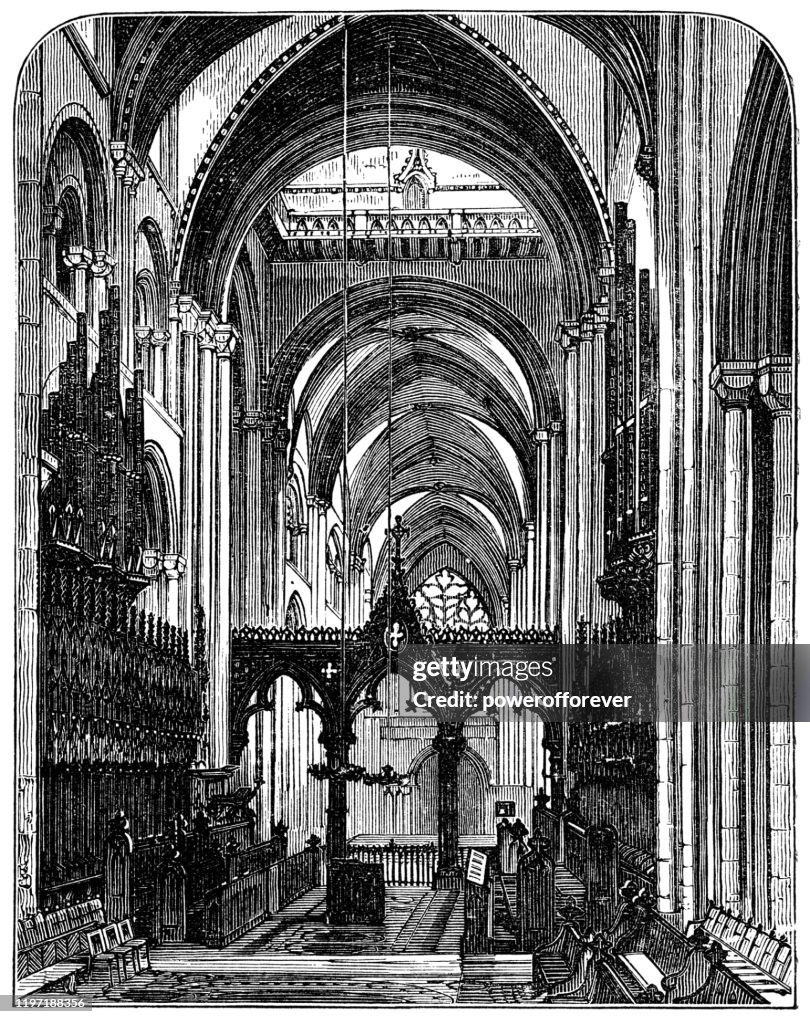 The Choir at Durham Cathedral in Durham, England - 19th Century