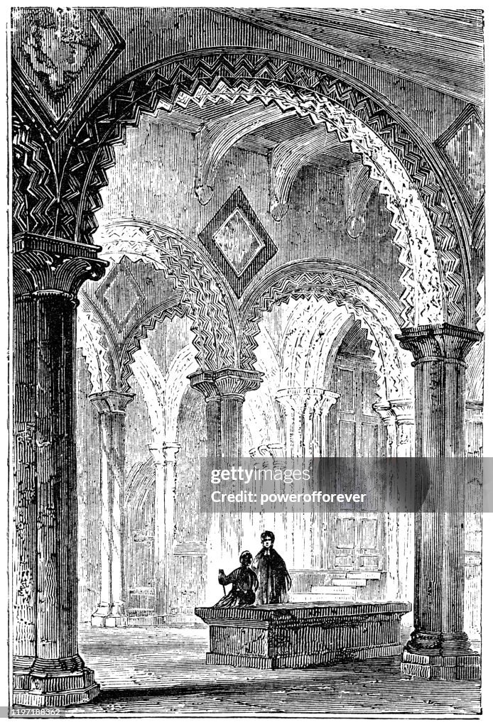 Bede’s Tomb at Durham Cathedral in Durham, England - 19th Century