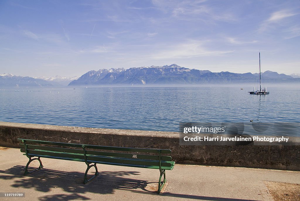 Lake Geneva (Lac Leman), Lausanne, Switzerland.