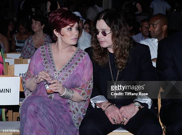 Personality Sharon Osbourne and recording artist Ozzy Osbourne attend the 13th Annual Design Care Benefiting The HollyRod Foundation - Inside on July...