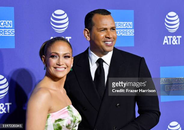 Jennifer Lopez and Alex Rodriguez attend the 31st Annual Palm Springs International Film Festival Film Awards Gala at Palm Springs Convention Center...
