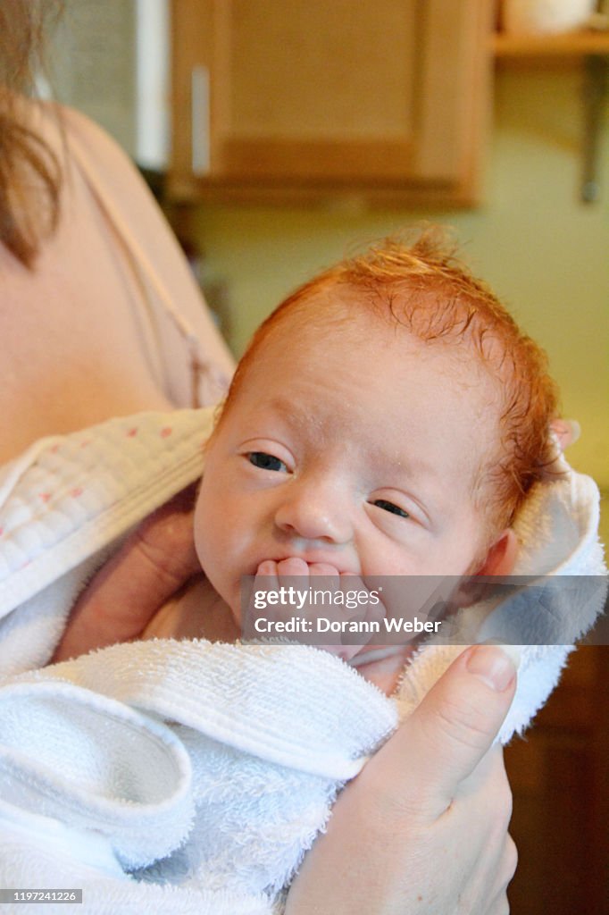Redhead newborn baby (Preemie)