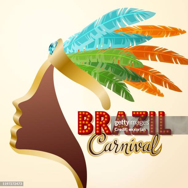 brazil carnival samba parade - rio de janeiro carnival stock illustrations