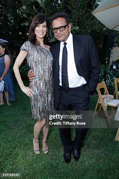 Actress Perrey Reeves and fashion designer Naeem Khan attend the 13th Annual Design Care Benefiting The HollyRod Foundation - Inside on July 23, 2011...