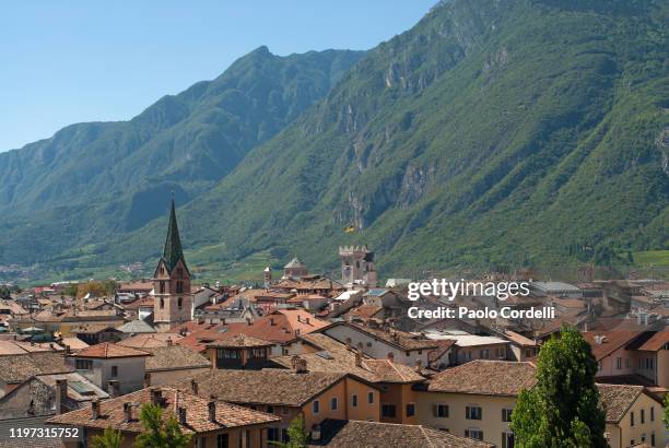 view of the historical center. - trento stock pictures, royalty-free photos & images