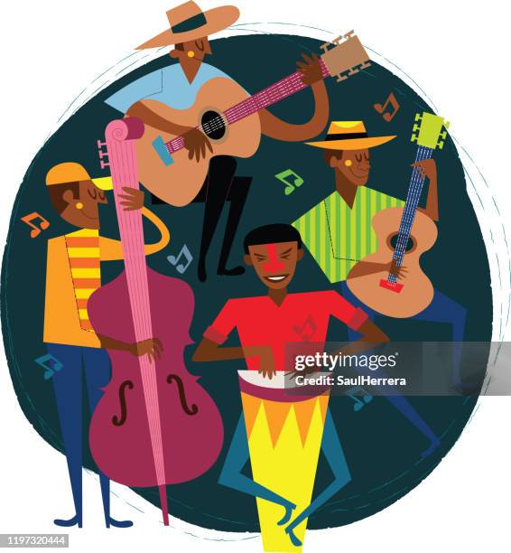 latin musicians - salsa lateinamerikanischer tanz stock-grafiken, -clipart, -cartoons und -symbole