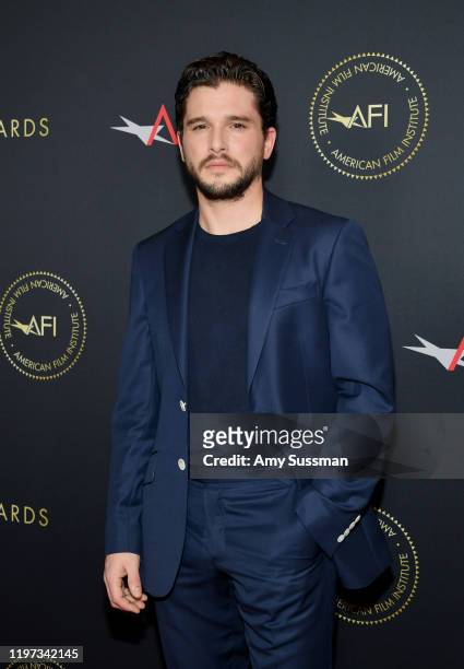 Actor Kit Harington attends the 20th Annual AFI Awards at Four Seasons Hotel Los Angeles at Beverly Hills on January 03, 2020 in Los Angeles,...