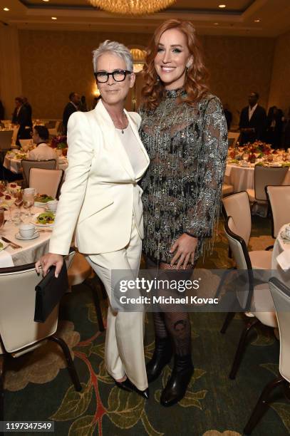 Jamie Lee Curtis and Our Lady J attend the 20th Annual AFI Awards at Four Seasons Hotel Los Angeles at Beverly Hills on January 03, 2020 in Los...