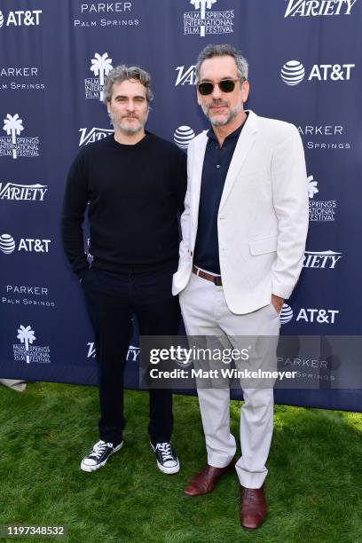 Joaquin Phoenix and Todd Phillips attend the Variety 10 Directors to watch brunch at Palm Springs International Film Festival at Parker Palm Springs...