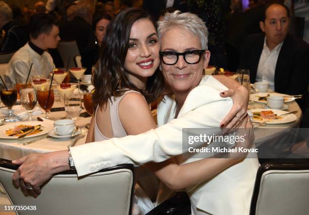 Ana de Armas and Jamie Lee Curtis attend the 20th Annual AFI Awards at Four Seasons Hotel Los Angeles at Beverly Hills on January 03, 2020 in Los...