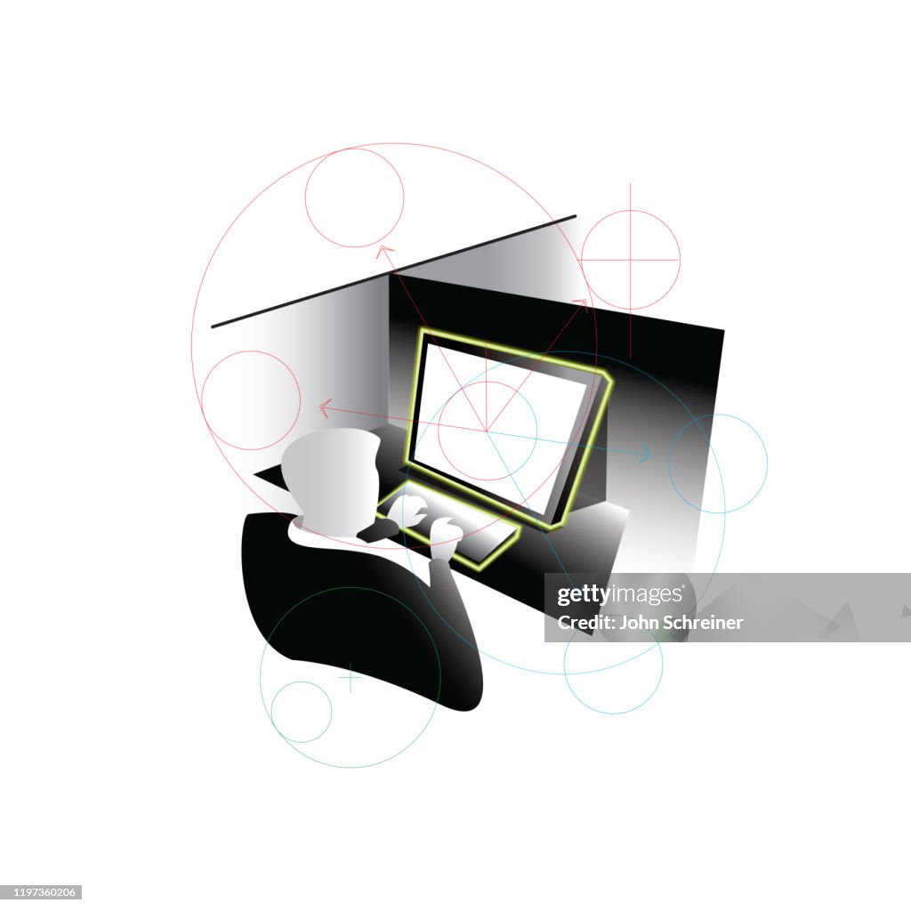 Graphics Computer Men Man At Computer High-Res Vector Graphic - Getty Images
