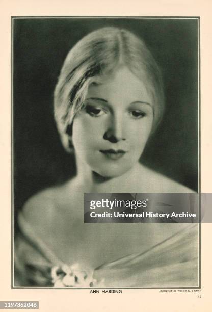 Actress Ann Harding, Publicity Portrait inside The New Movie Magazine, May 1930.
