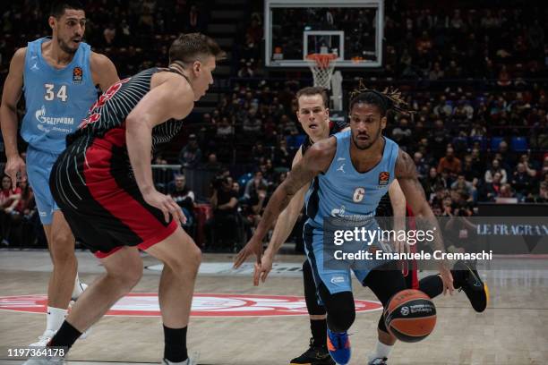 Andrew Albicy, #6 of Zenit St Petersburg, dribbles the ball during the 2019/2020 Turkish Airlines EuroLeague Regular Season Round 17 match between AX...