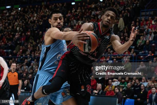 Jeff Brooks, #32 of AX Armani Exchange Olimpia Milano guards during the 2019/2020 Turkish Airlines EuroLeague Regular Season Round 17 match between...