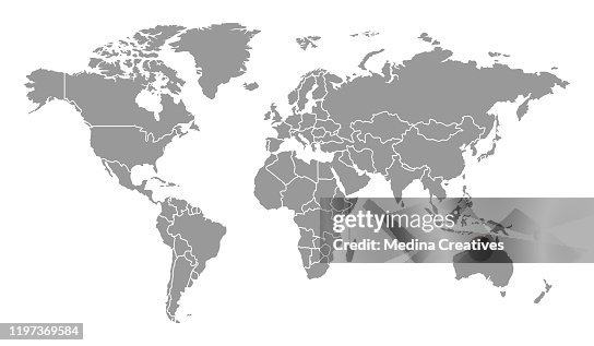 Gedetailleerde wereld kaart met landen Gedetailleerde wereld kaart met landen