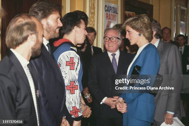 Diana, Princess of Wales at the Cafe Royal in London, during a luncheon to launch Capital Radio's Help A London Child charity appeal, 23rd March...