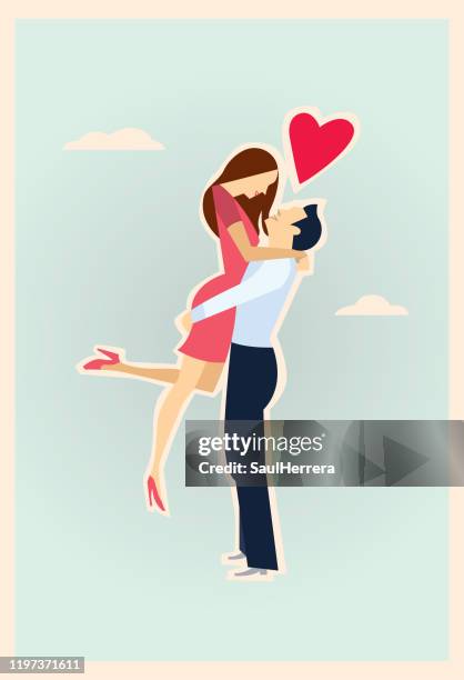 stockillustraties, clipart, cartoons en iconen met love valentine - jong koppel