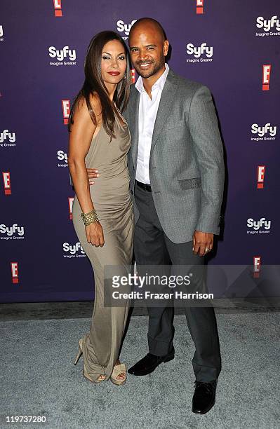 Actress Salli Richardson-Whitfield and Dondre Whitfield arrive at SyFy/E! Comic-Con Party at Hotel Solamar on July 23, 2011 in San Diego, California.