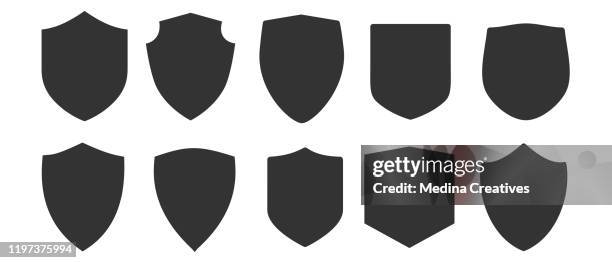 shield and emblem shape collections - coat icon stock illustrations