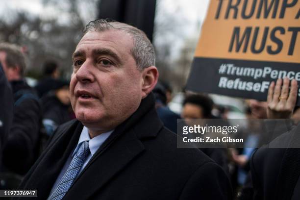 Lev Parnas arrives to attend the Senate impeachment trial of President Donald Trump at the U.S. Capitol on January 29, 2020 in Washington, DC. In the...