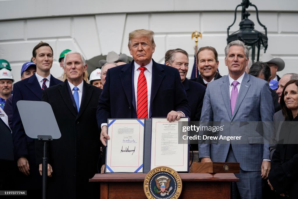 President Trump Signs USMCA At White House