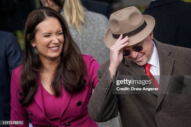 Brooke Rollins, Assistant to President Donald Trump in the Office of American Innovation, and Acting White House Chief of Staff Mick Mulvaney arrive...