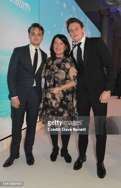 Dean-Charles Chapman, Dame Pippa Harris and George MacKay accept on behalf of 1917 at the Newport Beach Film Festival 6th Annual UK Honours at The...