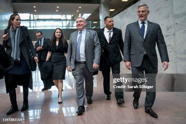 Lev Parnas, an associate of President Donald Trump's personal lawyer Rudy Giuliani, and his lawyer Joseph Bondy are seen in the Hart Senate Office...