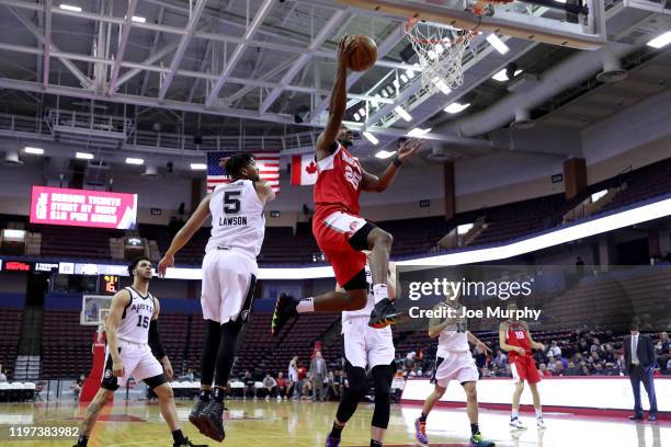 Marquis Teague of the Memphis Hustle drives to the basket for a layup against the Austin Spurs during an NBA G-League game on January 27, 2020 at...