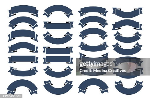 Uppsättning av band, banderoller, emblem, etiketter Uppsättning av band, banderoller, emblem, etiketter