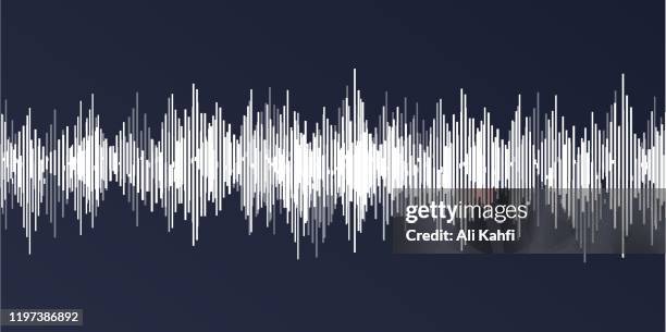 stockillustraties, clipart, cartoons en iconen met sound wave classic achtergrond - geluidsgolf